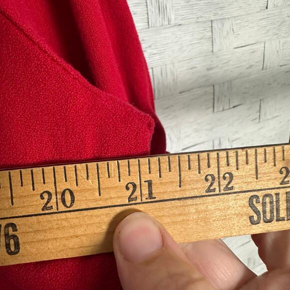 Agil Comell women’s tunic blouse button-down red embroidered roll tab sleeve - Picture 8 of 10